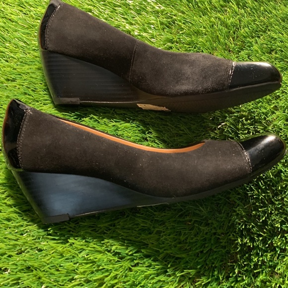 Nearly New! Clark’s Collection black wedge shoes 7.5 - Picture 7 of 7